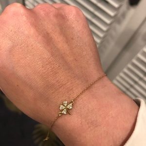 Jennifer Meyer gold and diamond clover bracelet